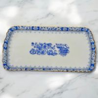 Vide-poche en porcelaine Chinablau Bavaria vintage bleu or