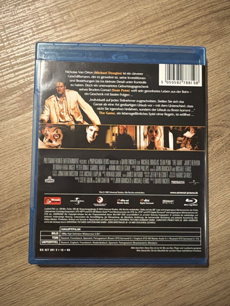 Tutti i DVDs: The Game (1997) BluRay – Usato da Hagendorn venduto da masterchieff 1