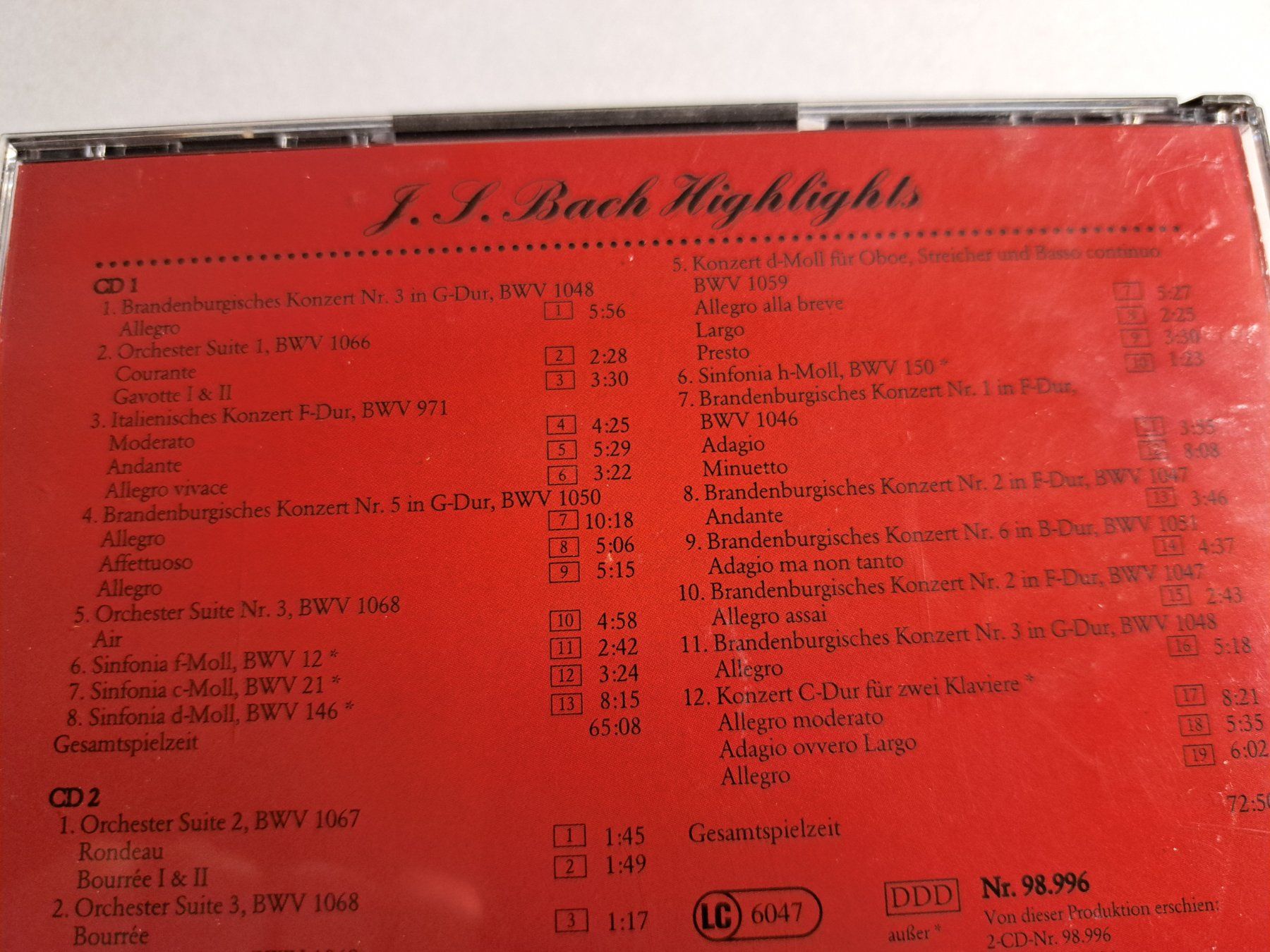 CDs: J.S. BACH HIGHLIGHTS (2 CDs) – Gebraucht aus Wichtrach von LuckyLuke69 2