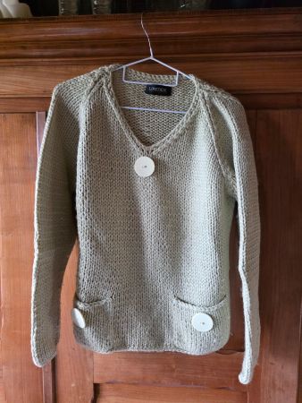 Vintage Lipstick Jeans Couture Strick Wolle Pullover 42