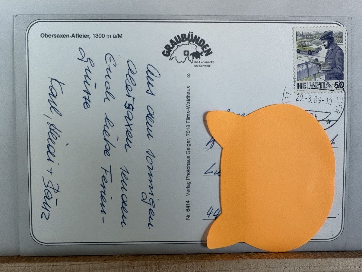 Cartes postales: AK von Obersaxen Affeier – D'occasion à Rümlang par Kartenpost1 1
