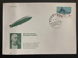 Schweiz 1967 Sonderbrief 50.Todestag Graf Zeppelin SStpl