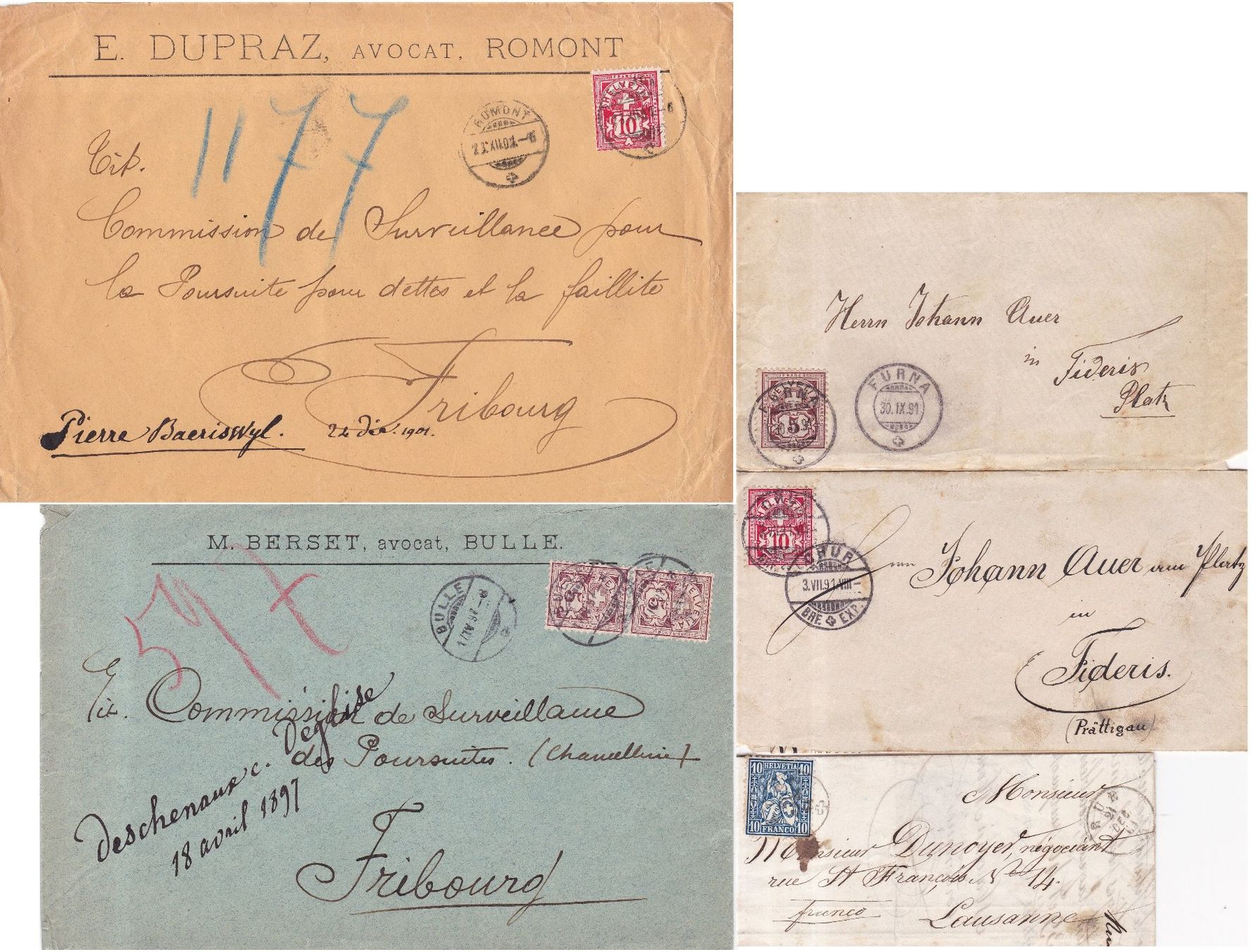 Alle Briefmarken: 40 Stk. Alte CH Briefe, Böglis, Belege – Gebraucht aus Münchwilen AG von Nesar