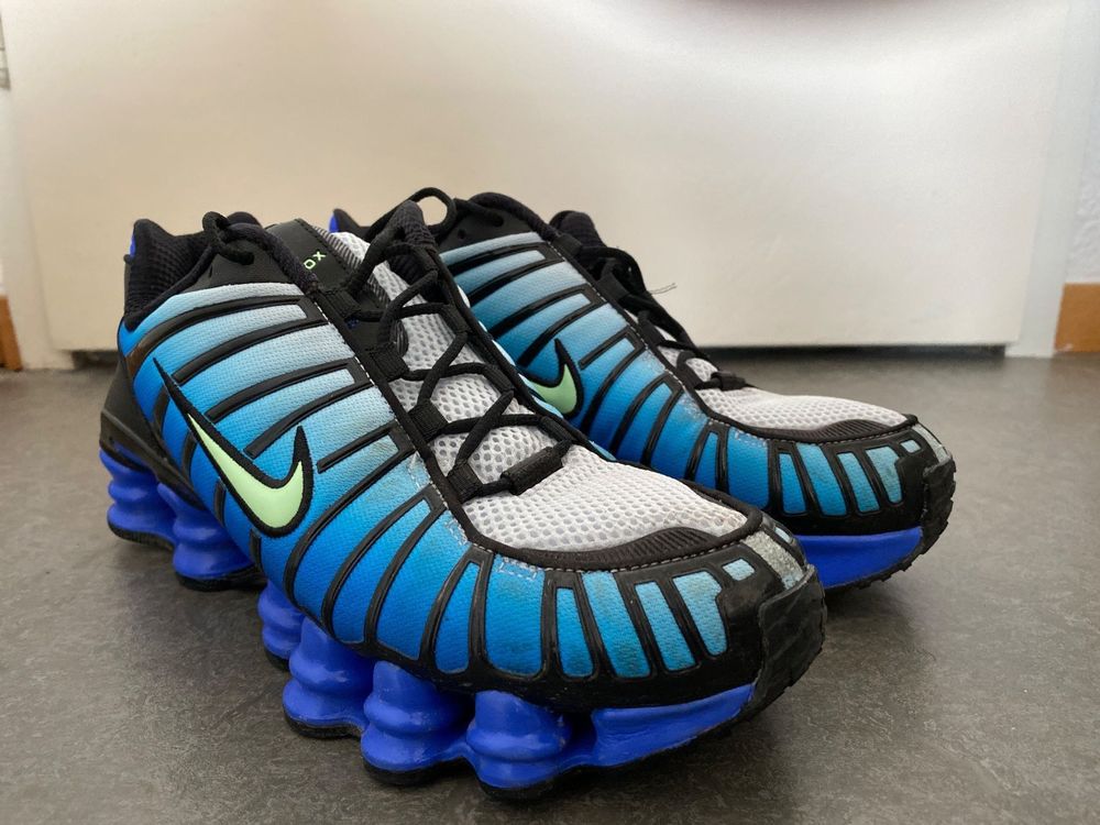 nike shox tl vapor green racer blue