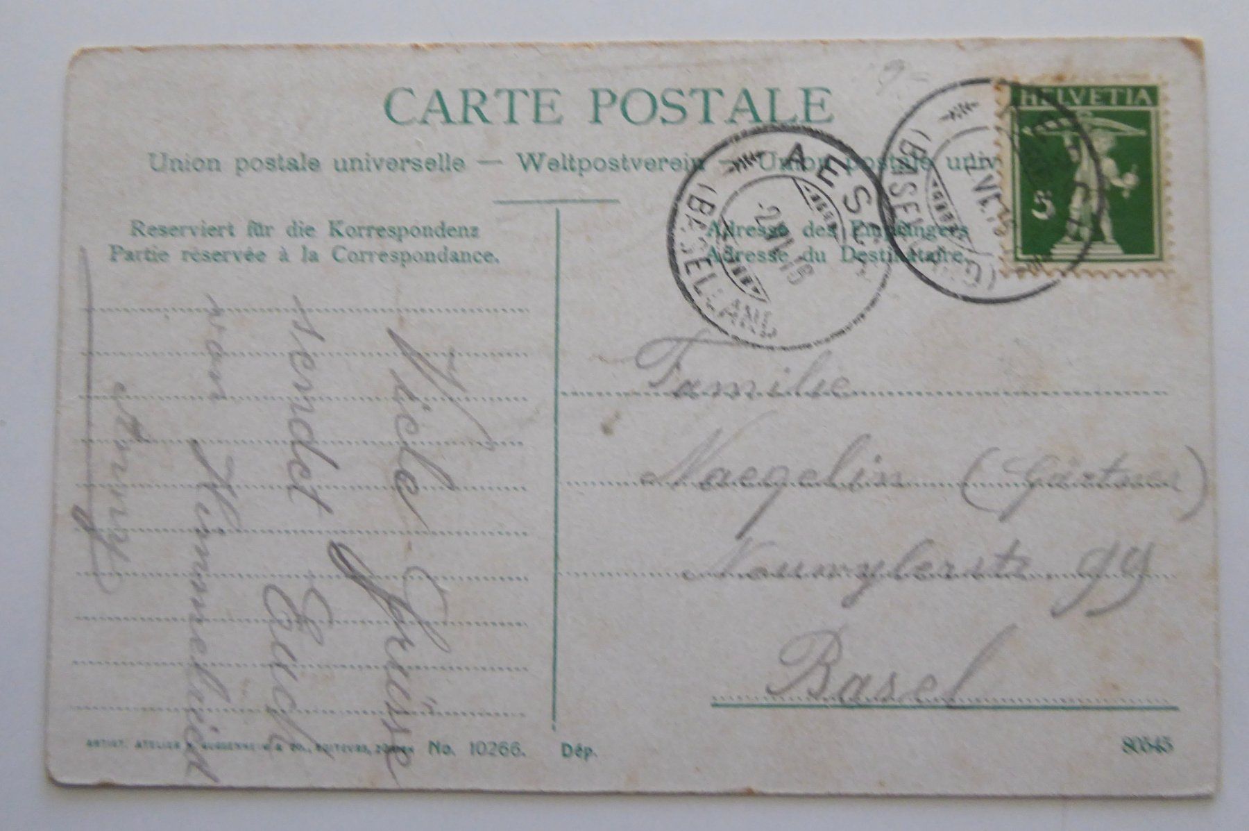 Ansichtskarten: Aesch Schulhaus 1916, heute Gemeindeverwaltung – Gebraucht aus Aesch BL von Kauri1 1