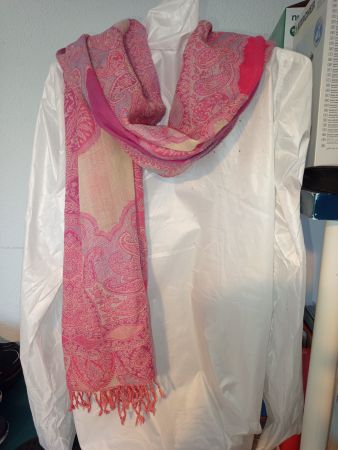 Schal 100% Kaschmir Paisley Rosa Made in India neu