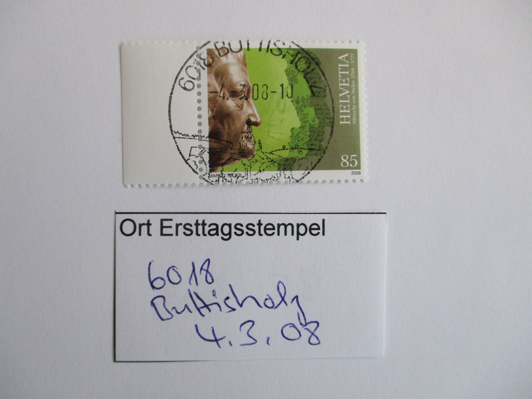 Tutti i francobolli: Voll Ort Ersttagsstempel 6018 Buttisholz – Usato da Langnau b. Reiden venduto da Aktuell88