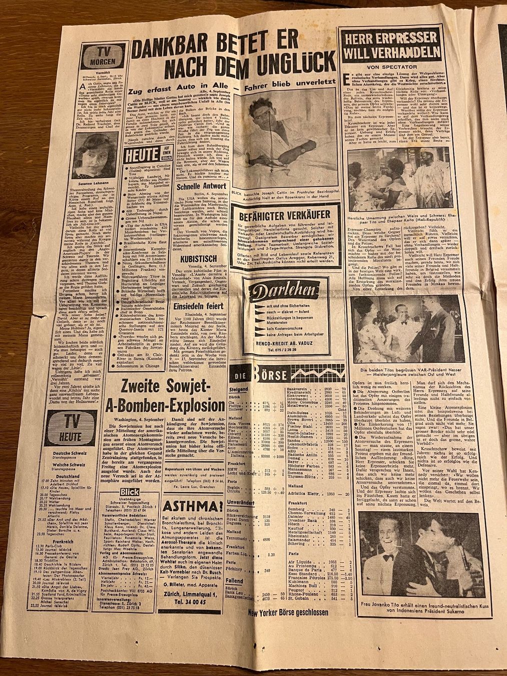 Zeitschriften & Magazine: Blick Tageszeitung 5. September 1961 – Gebraucht aus Spiez von _silvio_99 1