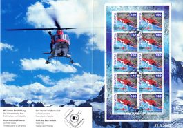 Souvenir des PTT feuillet 50 ans de la Rega (Salon du livre)