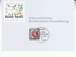 Sonderstempel S. 1561 auf Karte Basler Taube