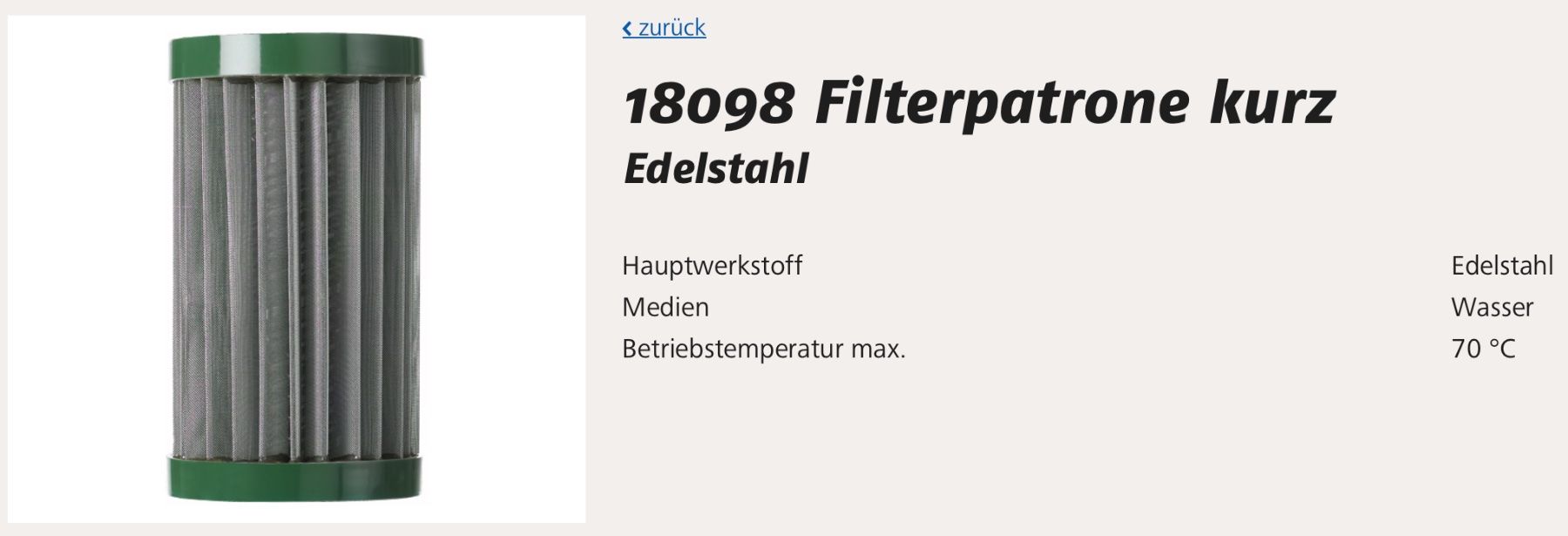 Sanitari: Filterpatrone Edelstahl – Nuovo e nell'imballaggio originale da Niedergösgen venduto da elromano74 2