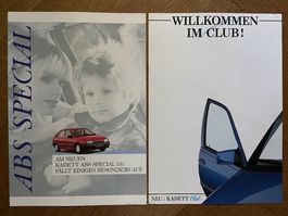 OPEL KADETT Club & ABS Special Prospekt-Konvolut 1988 1990
