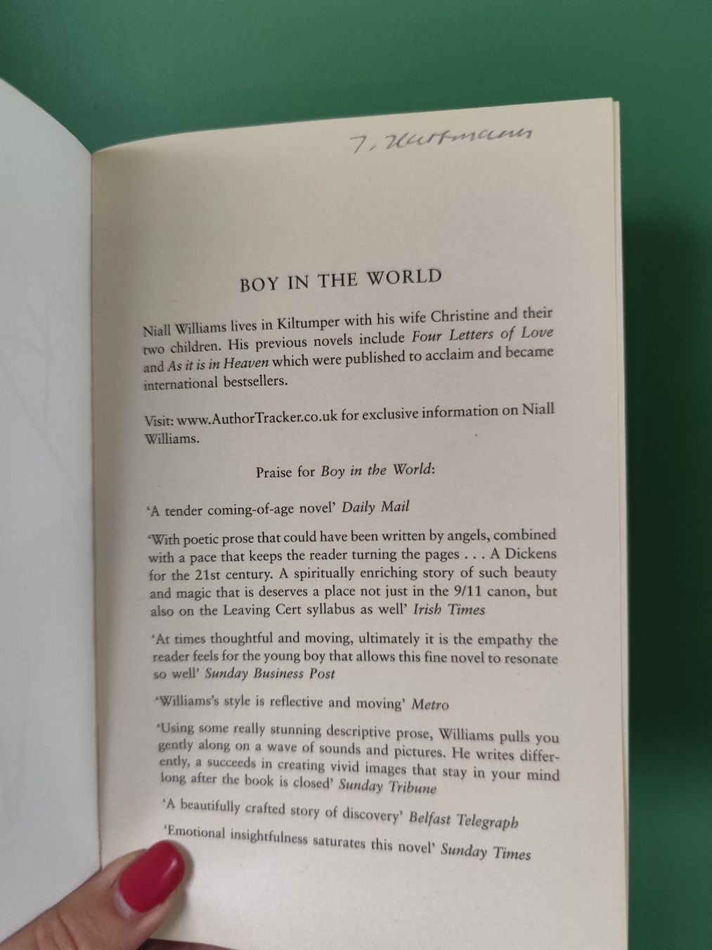 Libri: Niall Williams: Boy in the World – Usato da Mägenwil venduto da VintageGirly 6