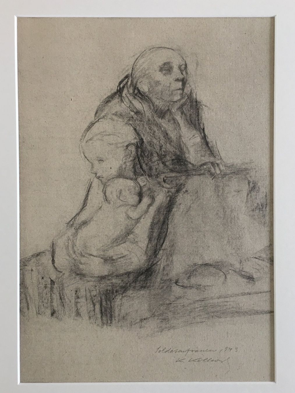 Grafiken & Lithographien: Käthe Kollwitz  "Soldatenfrauen"  ZINK- oder STRICHÄTZUNG – Gebraucht aus Nennigkofen von juhit