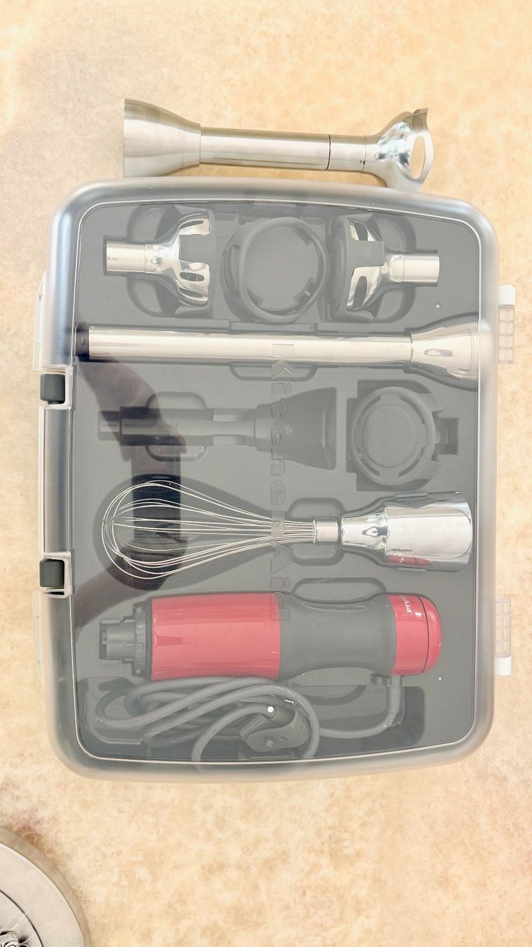 Kitchenaid Elettrodomestici da cucina: KitchenAid Stabmixer Set Empire Rot Zerkleinerer Mixbecher – Usato da Zürich venduto da sr.zurich