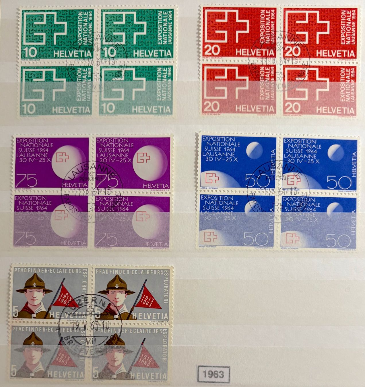 Tutti i francobolli: Timbres suisses 1963 Par 4 – Usato da Lausanne venduto da Cabessa 1