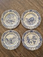 4 Wandteller Delft Blau  Jahreszeiten  handbemalt