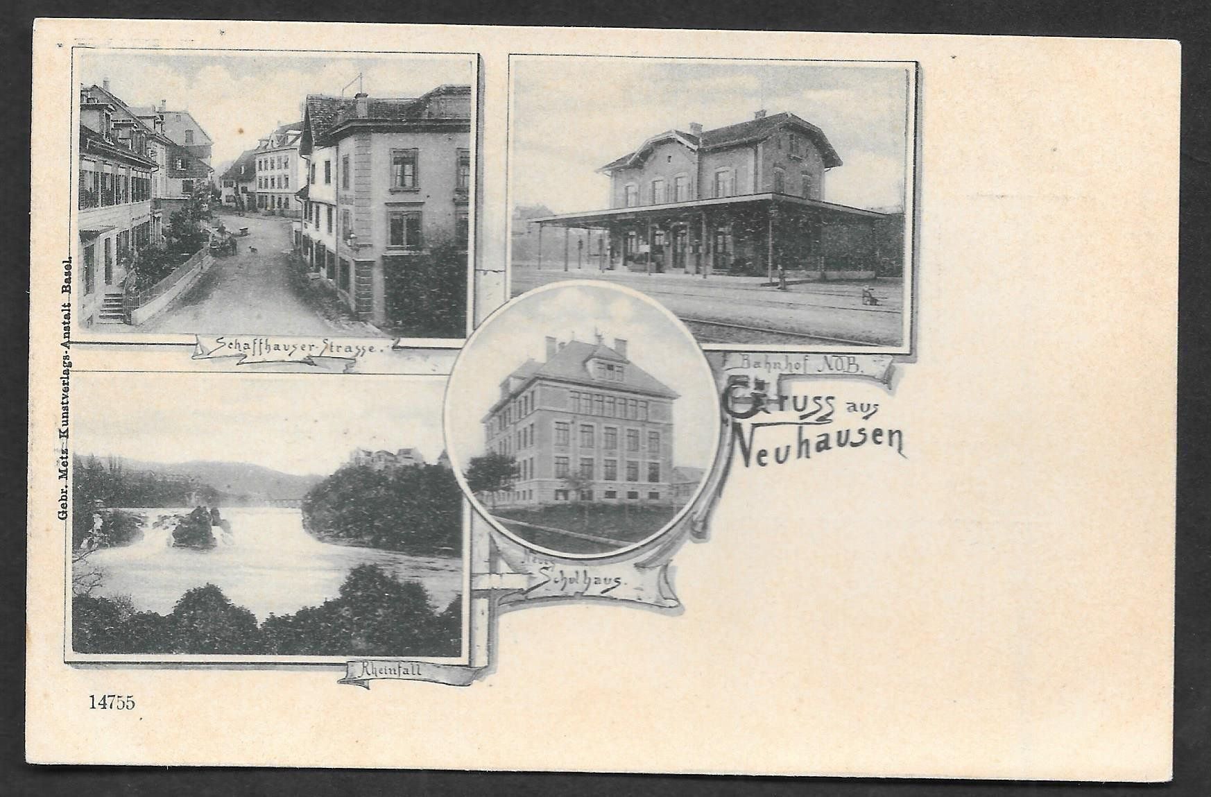 Cartoline postali: Neuhausen 4 Bilder mit Bahnhof – Usato da Olten venduto da clotaldi