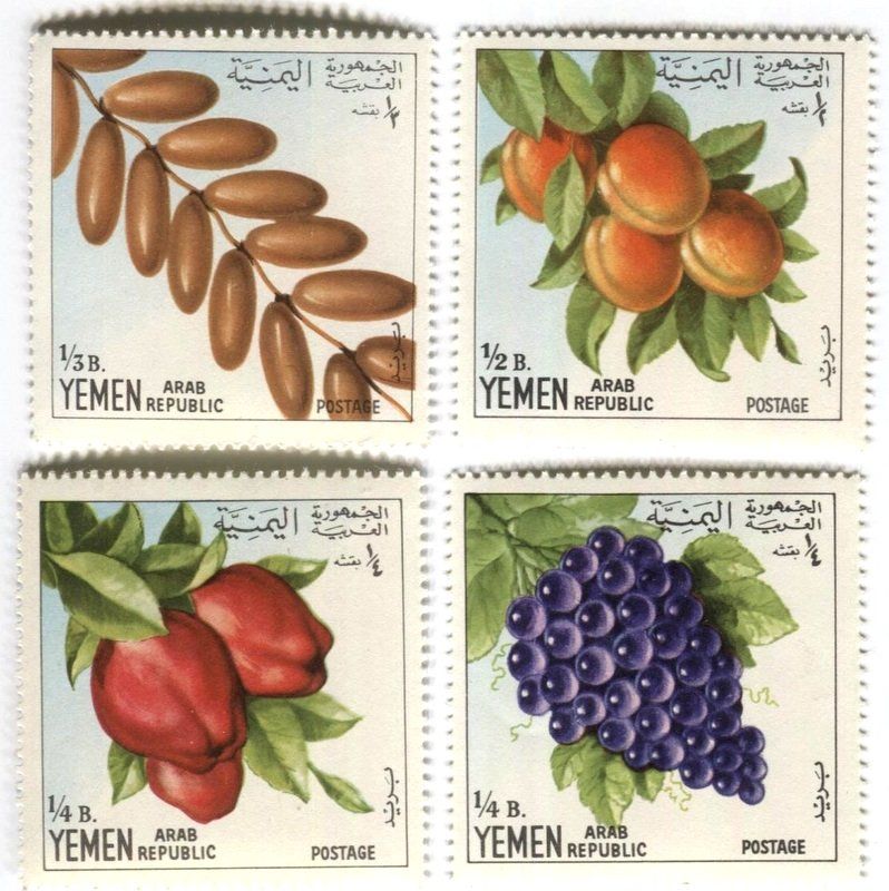 Tutti i francobolli: Briefmarken "Obst & Beeren". Jemen – Nuovo e nell'imballaggio originale da Basel venduto da Butsch5