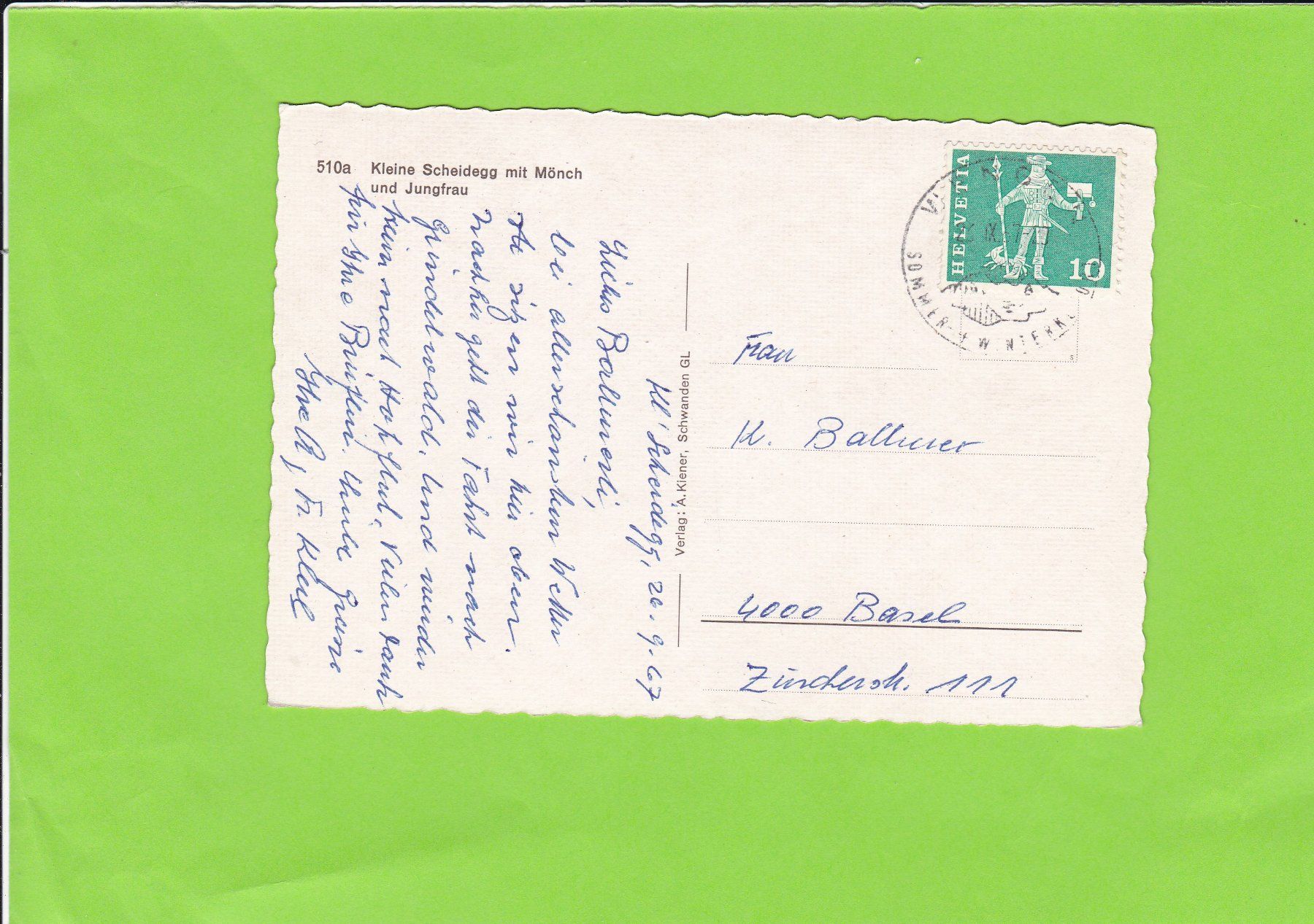 Cartoline postali: Kleine Scheidegg-Terrasse-belebt – Usato da St. Peterzell venduto da neckertal 1