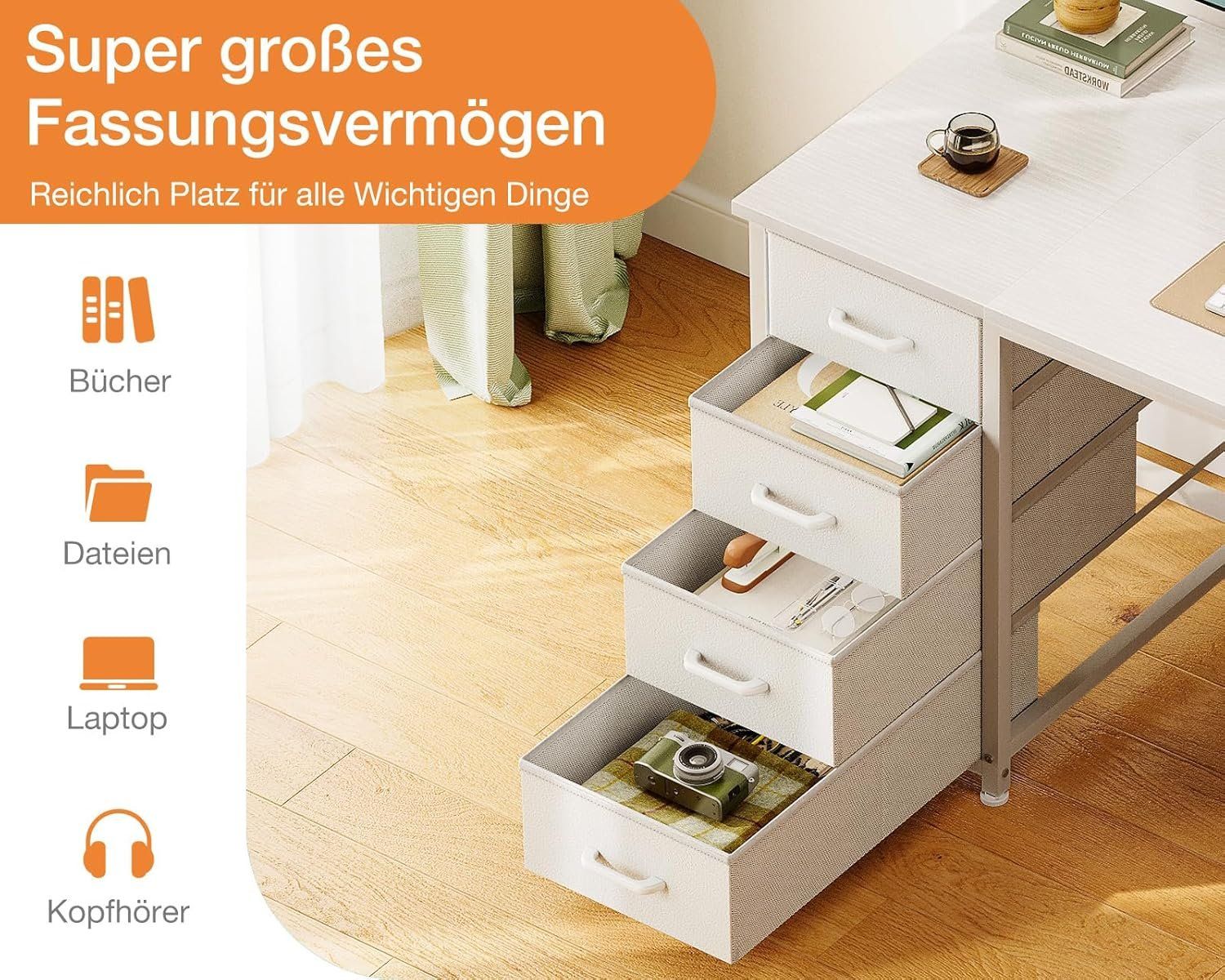 Schreibtische: Schreibtisch mit 8 Schubladen Computertisch Weiss 120cm – Neu und originalverpackt aus Schaffhausen von tra_6j5m 3