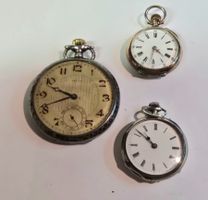 3 Defekte Silbertaschenuhren