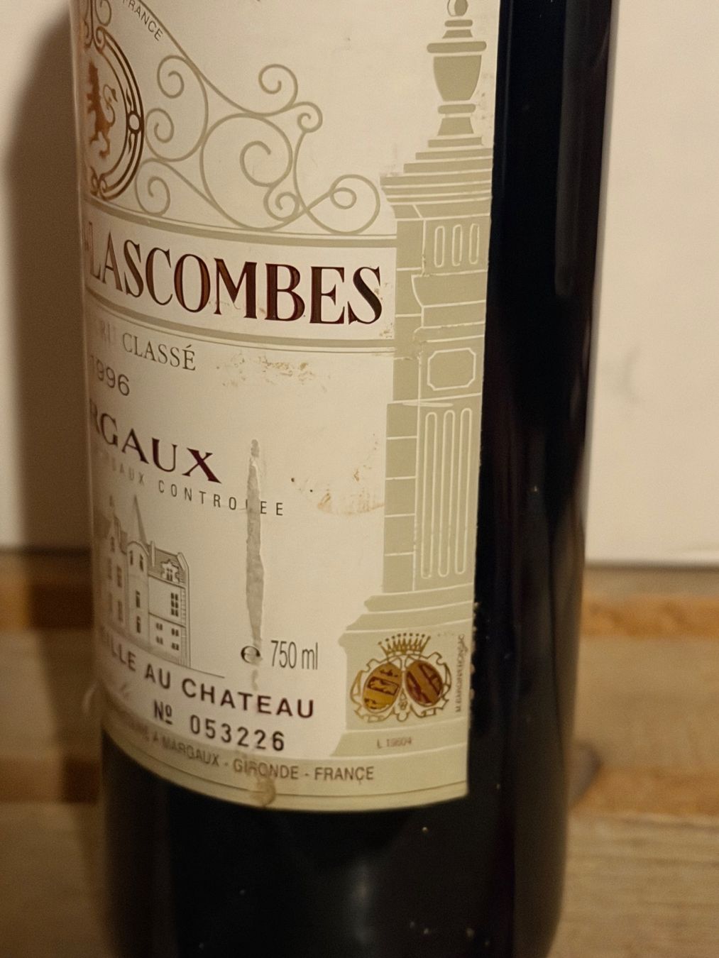 Vino: Château Lascombes 1996 Margaux – Nuovo (secondo la descrizione) da Roche VD venduto da avediscipule 3