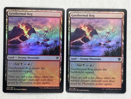 MTG Dominaria United 2x Geothermal Bog Foil Karte!