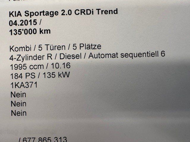 Anhangelast Kia Sportage