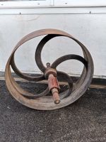 Eisenrad, Metallrad, Gusseisenrad, Eisenskulptur, Transmissi