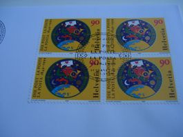 Sondermarke 1999, 150 Jahre Post, FDC + 4erblock, 2 Belege