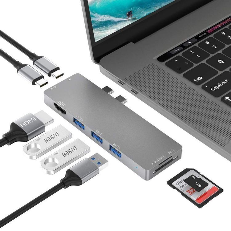 MacBook USB-C Hub 8in1 Type C Adapter (Neu (gemäss Beschreibung)) in ...