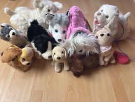 Lot de 10 chiens en peluche 