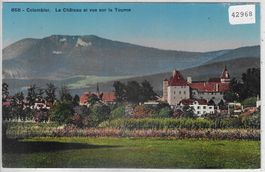 Colombier - Le Chateau et vue sur la Tourne - Litho