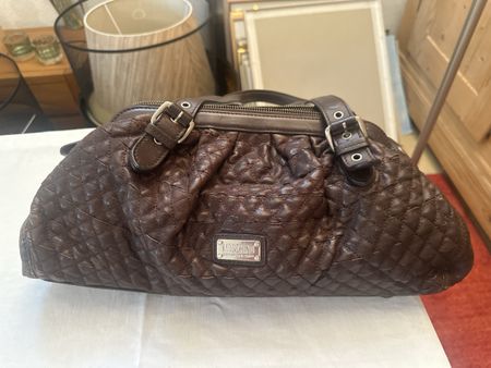 Handtasche braun gesteppt Leder Moschino guter Zustand