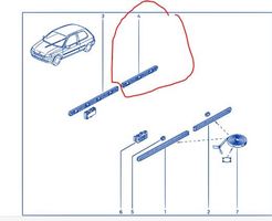 Zierstab Renault Clio 1  77 00 817 743  = 77 00 800 441