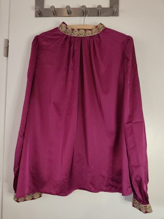 joli haut satiné, bordeau, 1xl, neuf
