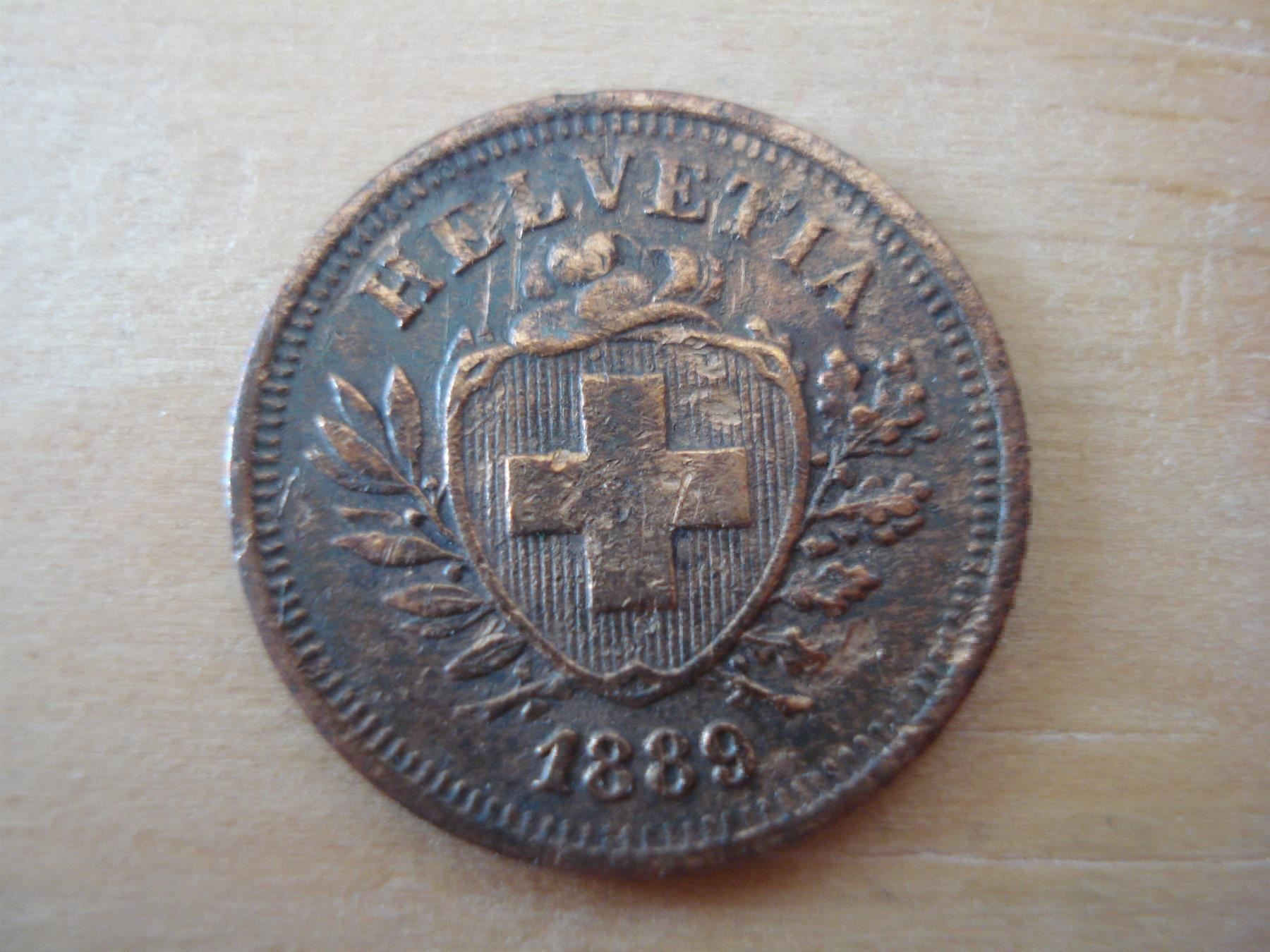 Tutti le monete: (B3) 1 rappen 1889 – Usato da Erlach venduto da Net-Coins