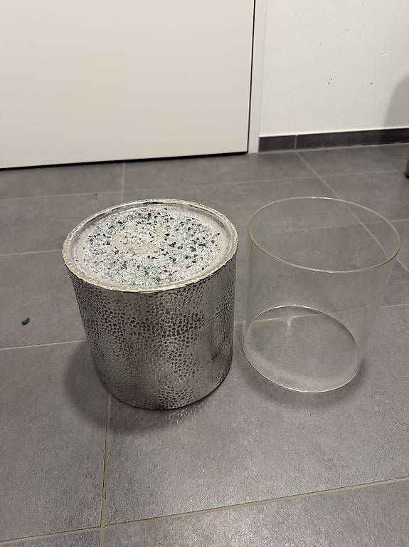 Portacandele: Windlicht Metall Glas rund silberfarbiger Zustand – Usato da Aarburg venduto da nic_8jr7 2