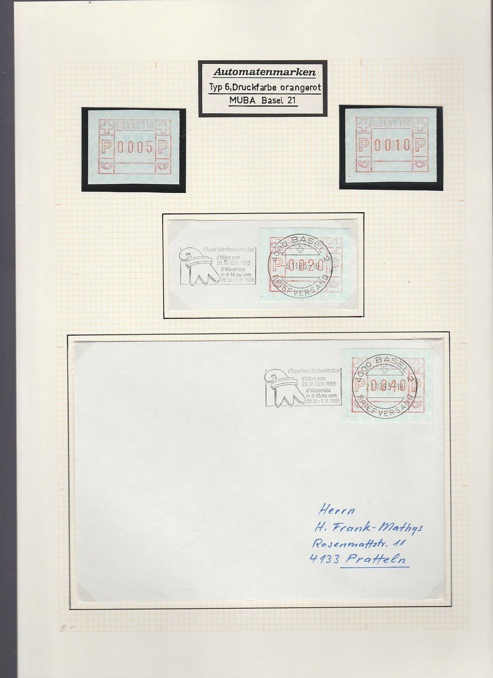 Alle Briefmarken: 6II orangerote Druckfarbe – Gebraucht aus Oberglatt ZH von Wiedmi6