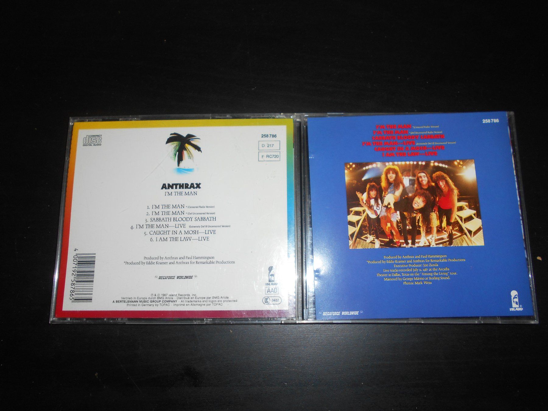 CD: Anthrax – I'm The Man / 1987 – Usato da Aarberg venduto da witchhunter01 1