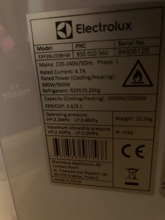 Electrolux Klimageräte: Freistehende Klimaanlage – Gebraucht aus Würenlos von maxli012 2