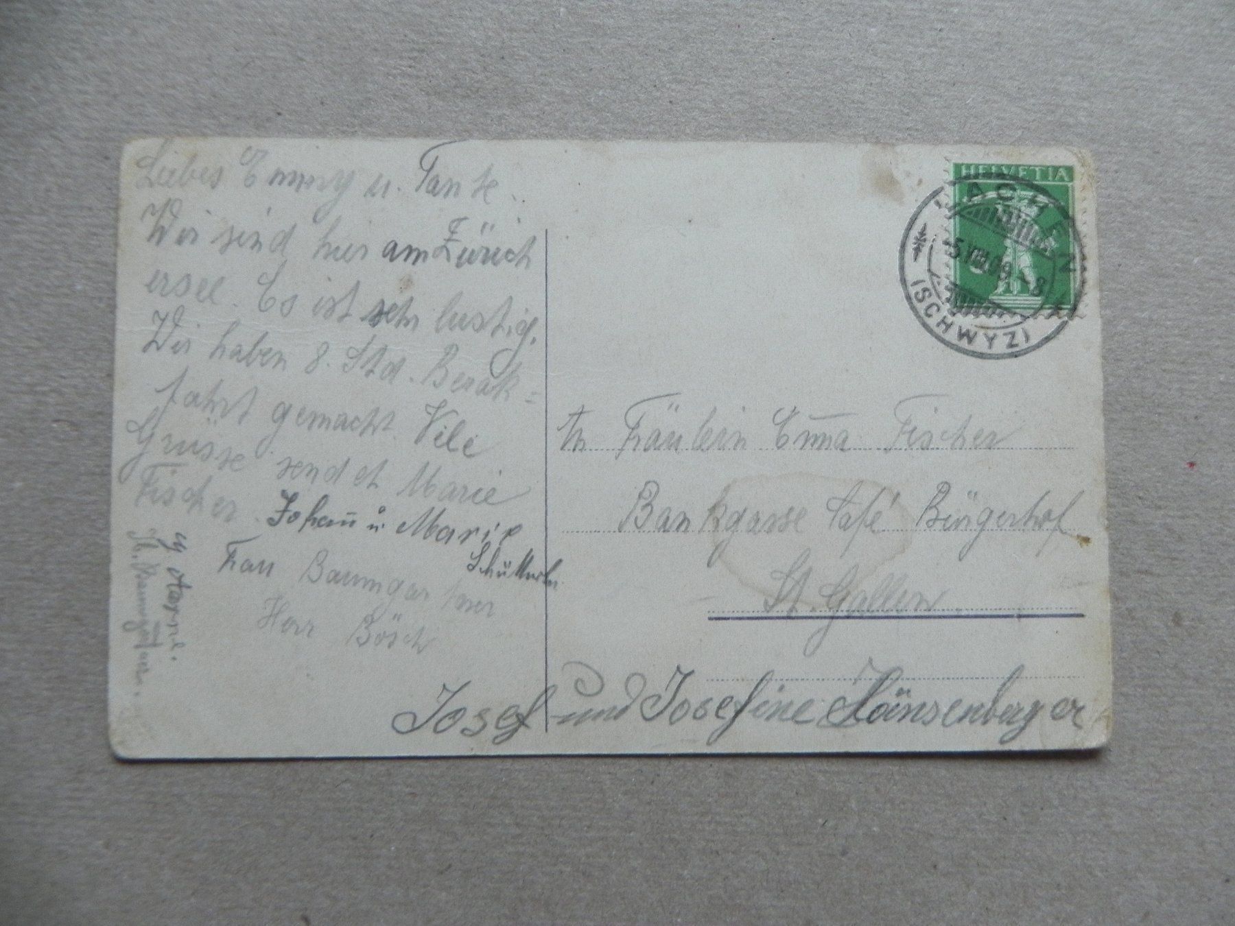 Cartoline postali: Karte Lachen SZ 1909 Dampfschiff Boot – Usato da Siebnen venduto da krimsie 1