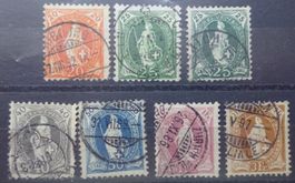 Stehende Helvetia Satz Nr. 66A - 72A ʘ (7 Werte), SBK 207.00