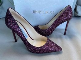 Jimmy Choo Pumps Glitzer lila neu mit Originalbox