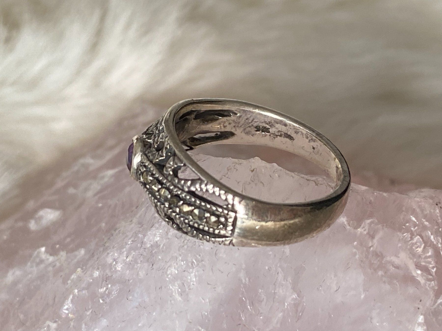 Anelli: Ring Silber 925 mit lila Stein – Usato da Istighofen venduto da Ringparadies 1
