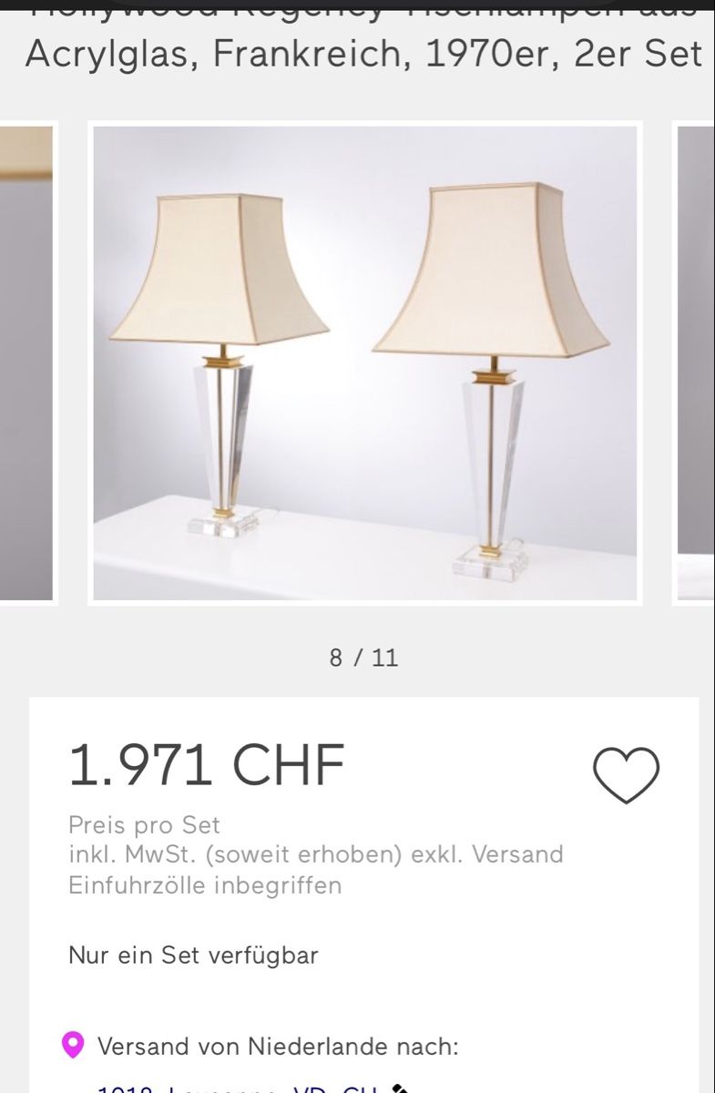 Lampen: Tischlampe Hollywood Regency, 70er/80er Design – Gebraucht aus Niederwangen BE von KFI 8