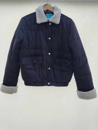 Bomberjacke TwinTip dunkelblau mit Teddyfell Grösse XS
