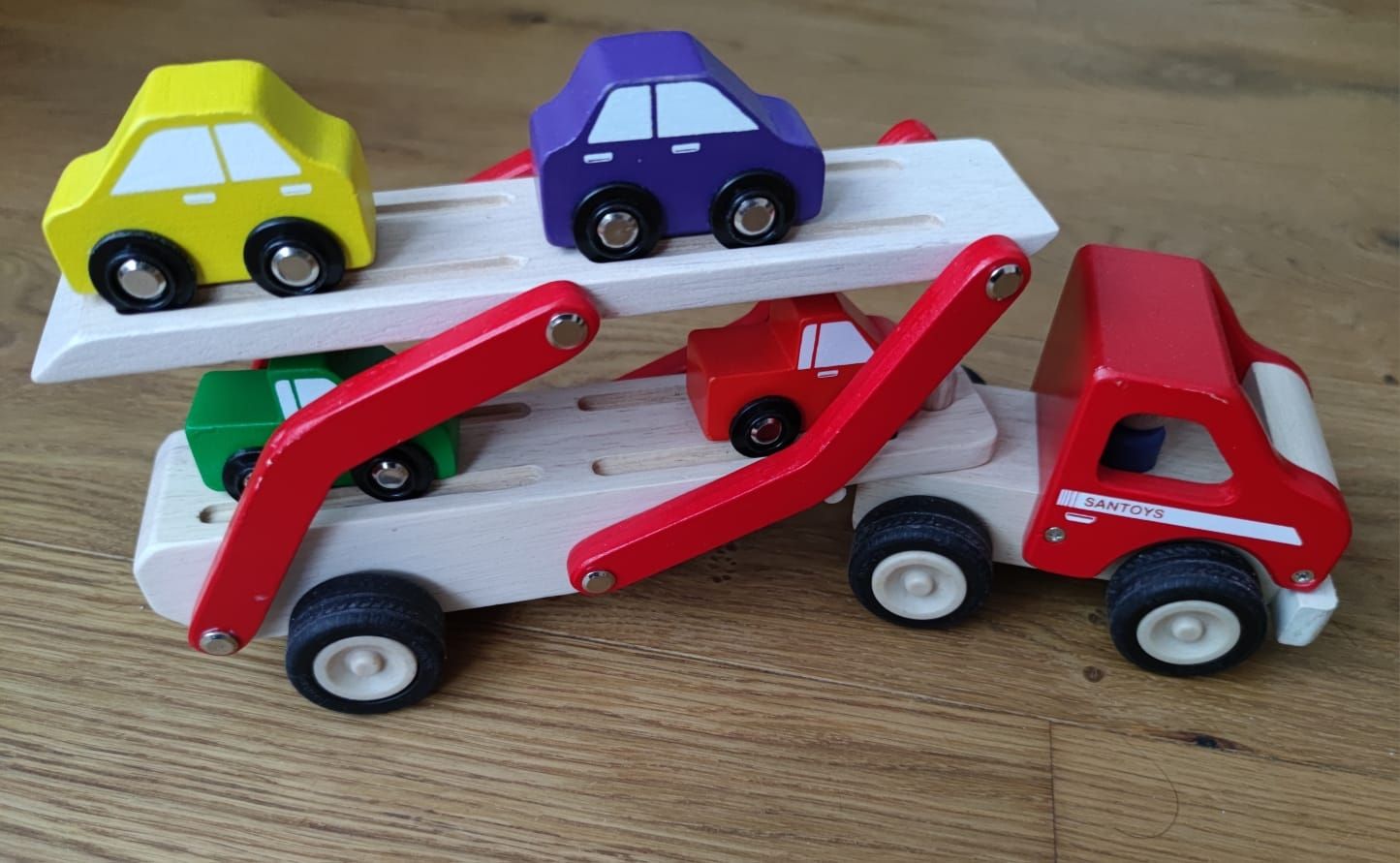 Giocattoli: Lastwagen mit Autos aus Holz – Usato da Boswil venduto da gummibaerli24 1
