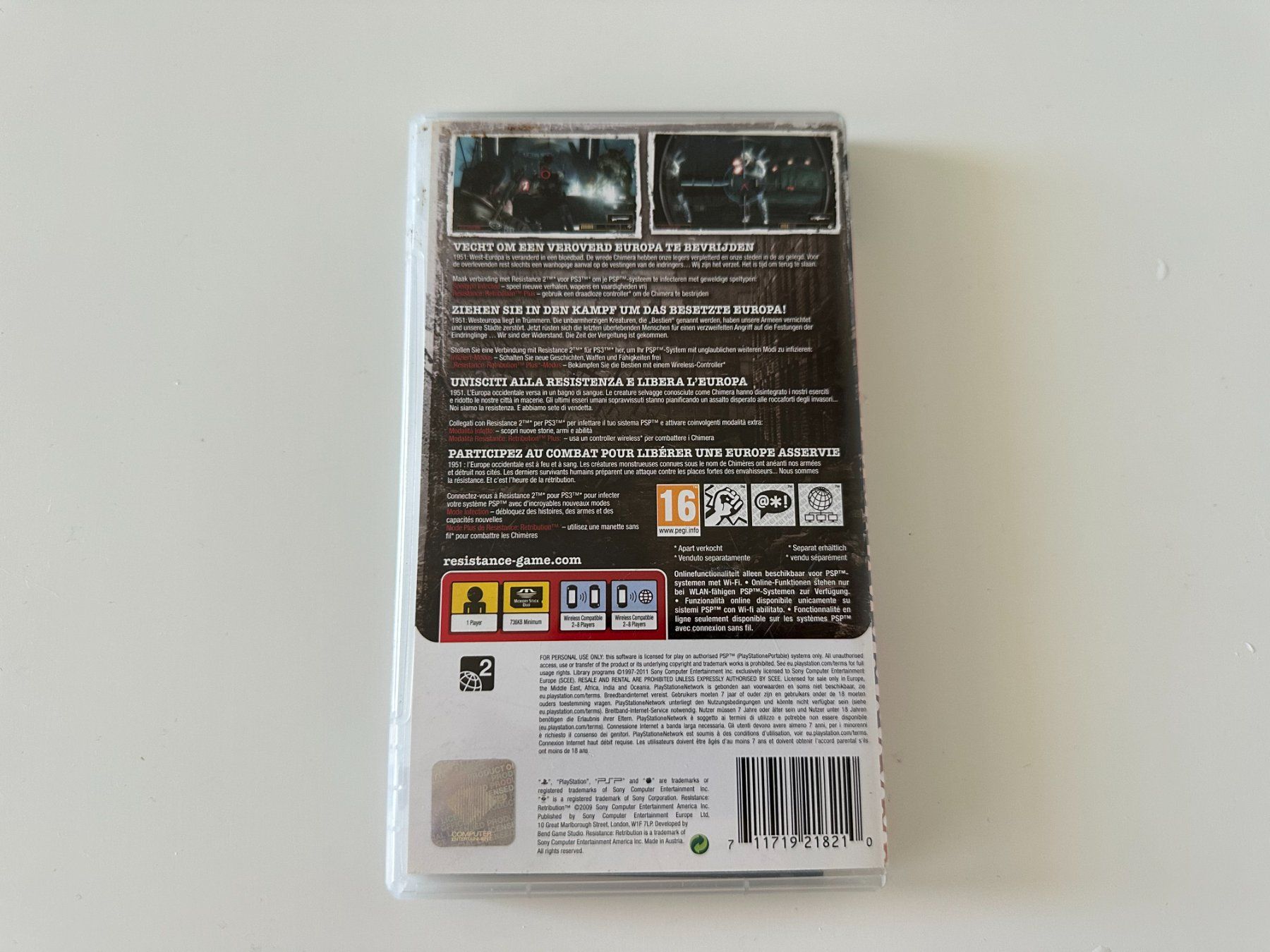 Sony Giochi: Resistance: Retribution, PSP, Playstation Portable – Usato da Couvet venduto da nay_prh5 2